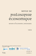 Revue de philosophie économique, v. 19, no 02